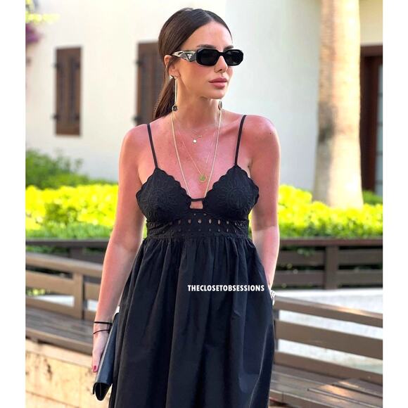 ZARA Embroidered Eyelet Midi Dress NWT LAST ONE!!! - Picture 3 of 16